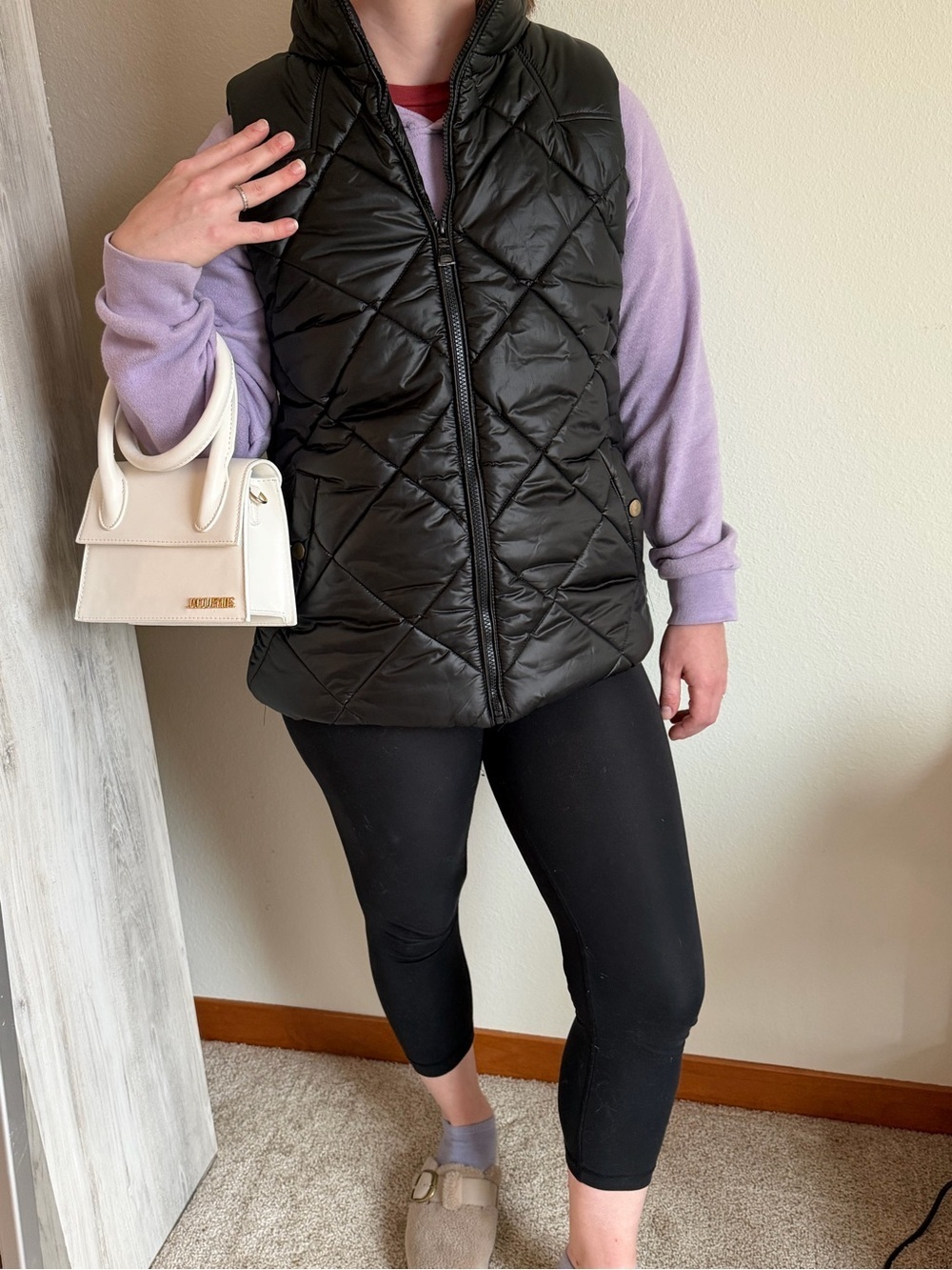 Zenana black vest, zip up, size medium